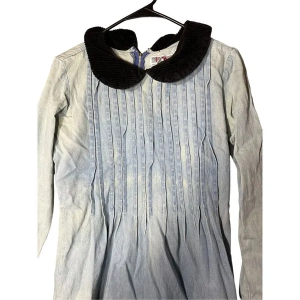 Vintage Fads Denim Cottagecore‎ Maxi Dress Modest Grunge 90s 80s Size 8 - Image 9