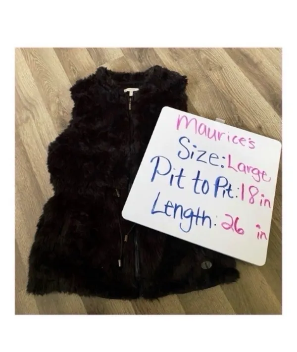 Maurices Black Vest Faux Fur - Image 7
