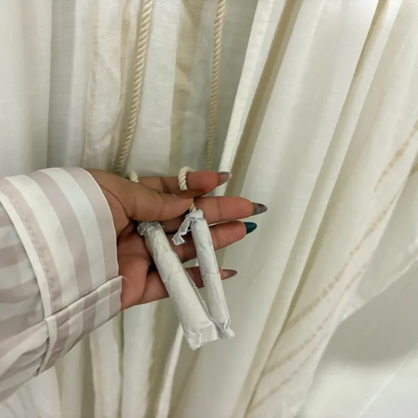 Lovestitch White Striped Kimono Cover Up S/M Boho Beach Caftan Tassel Tie - Image 11