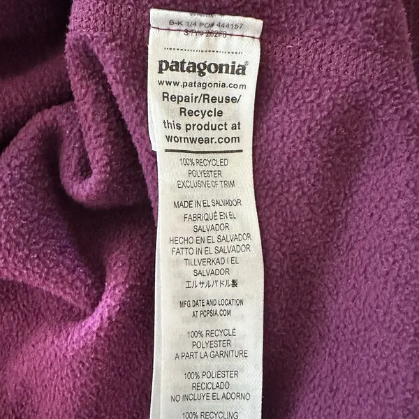 Patagonia Micro D 1/4 zip pullover fleece jacket in deep purple M - Image 4