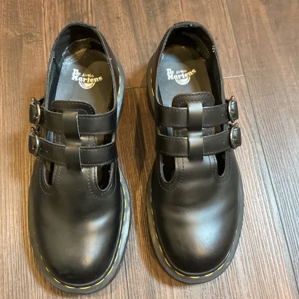 Dr. Martens 8065 Bex Double Buckle Mary Jane Black Leather Platform Shoes Size 7 - Image 2