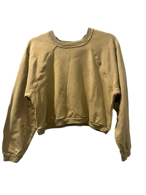 Reformation Hunter Cropped Raglan Sweatshirt Green Size Med Soft Fleece Lounge - Image 2