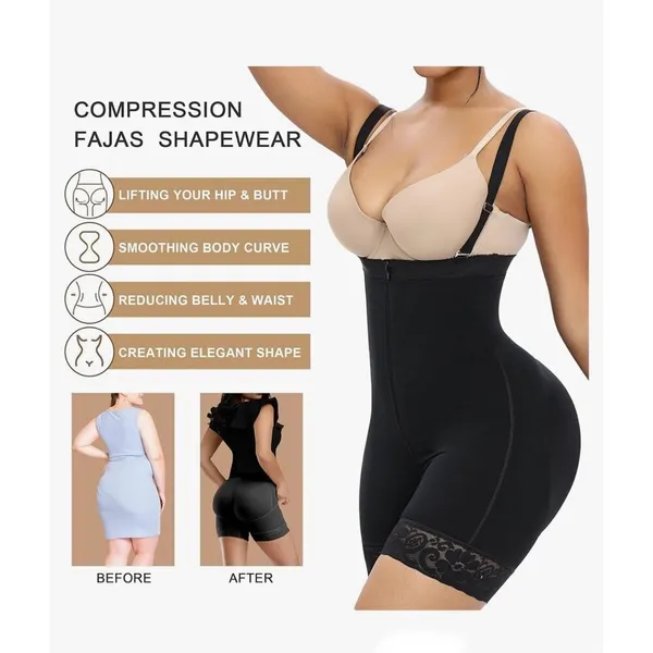 NEW Tummy Control High Compression Body Shaper Hook Crotch L - Image 5