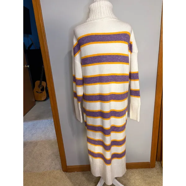 Daily Practice Anthropologie Karigan Striped Turtleneck Sweater midi‎ Dress XS - Image 6