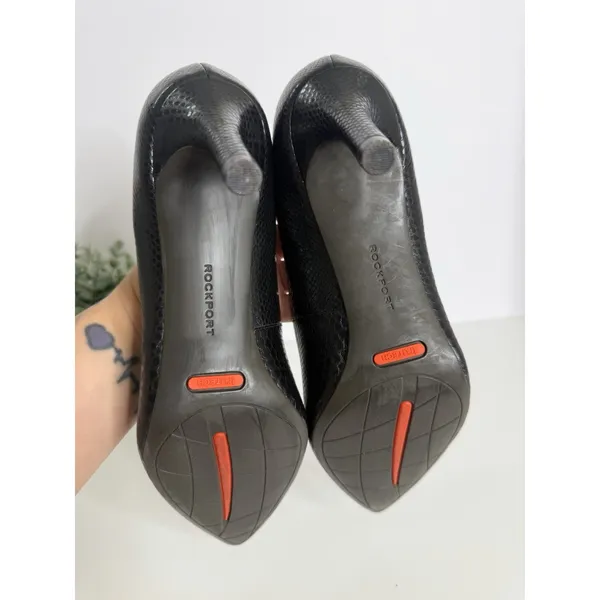 Rockport Total Motion Pointy‎ Toe Leather Croc Heels 9.5 Workwear Office - Image 7