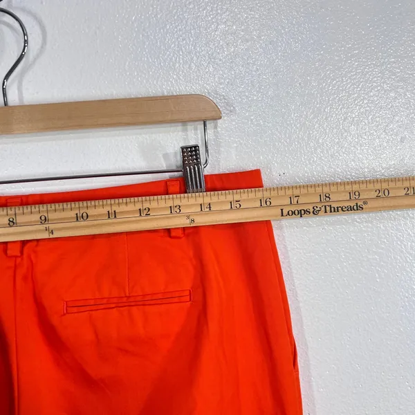 Gap Perfect Khaki Pants Womens 04R Lava Orange Flare Stretch‎ Chino Retro Bright - Image 9