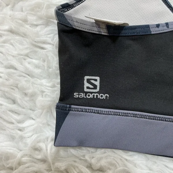 Salomon Sports Bra Black Grey Racerback Compression Medium M - Image 3