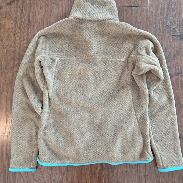 PATAGONIA Women's Re-Tool Snap-T Pullover Brown Tan Blue Size Small Winter Coat - Image 3