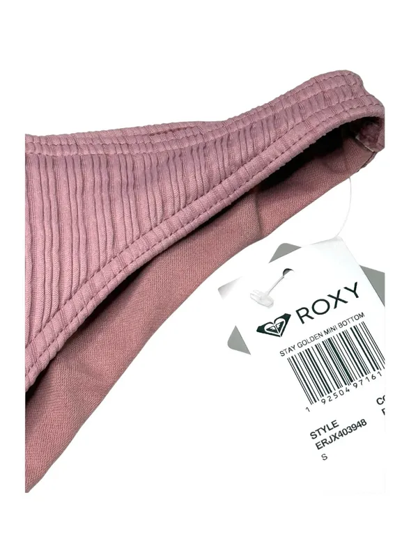 new Roxy ☀︎︎ Stay Golden Textured Ruched Mini Bikini Bottom ☀︎︎Lilac Pink ☀︎︎ S - Image 9