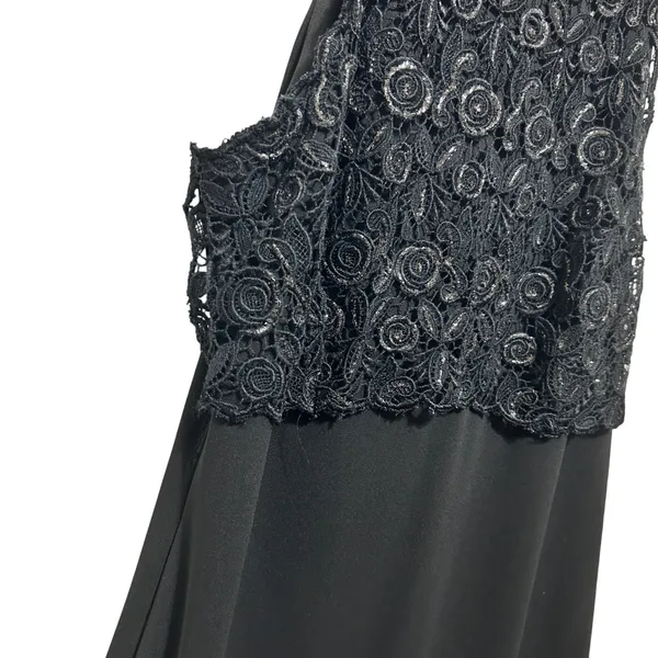 Betsy And Adam Women Maxi Gown 10 Black Lace Bodice Sleeveless Formal Evening‎ - Image 3