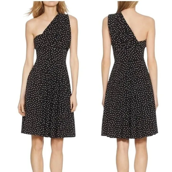 White House Black Market Convertible‎ Dress Women 0 Black Polka Dot Genius Retro - Image 3