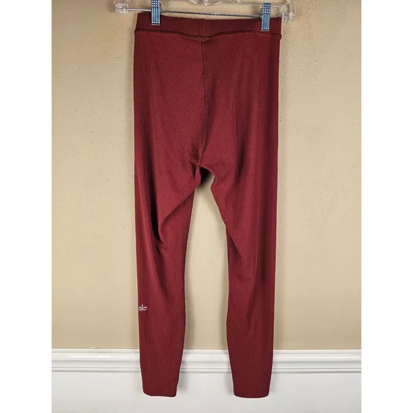 Alo Womens‎ Red Ribbed Leggings XS - Image 2