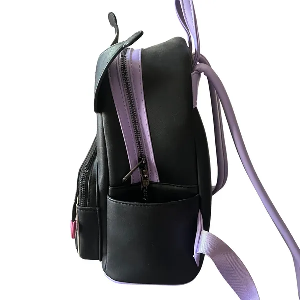 Loungefly Sanrio Kuromi Cosplay Mini Backpack Black Purple Skull‎ 3D Ears Tail - Image 4