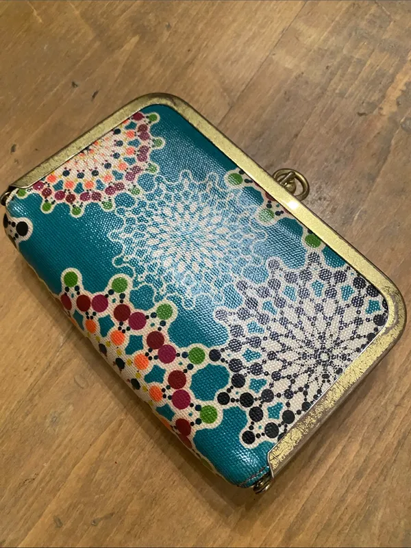 Fossil Teal Multicolor Dot-Print Clasp Wallet - Image 6