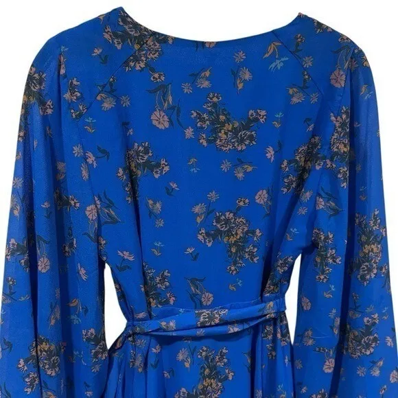 Free People Lilou Printed Bell Sleeve Dress in Cobalt Combo Fairycore Feminine S - Image 7