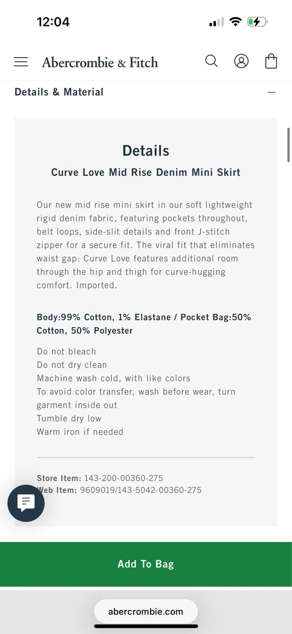 Abercrombie Curve Love Denim Skirt Mini - Image 5