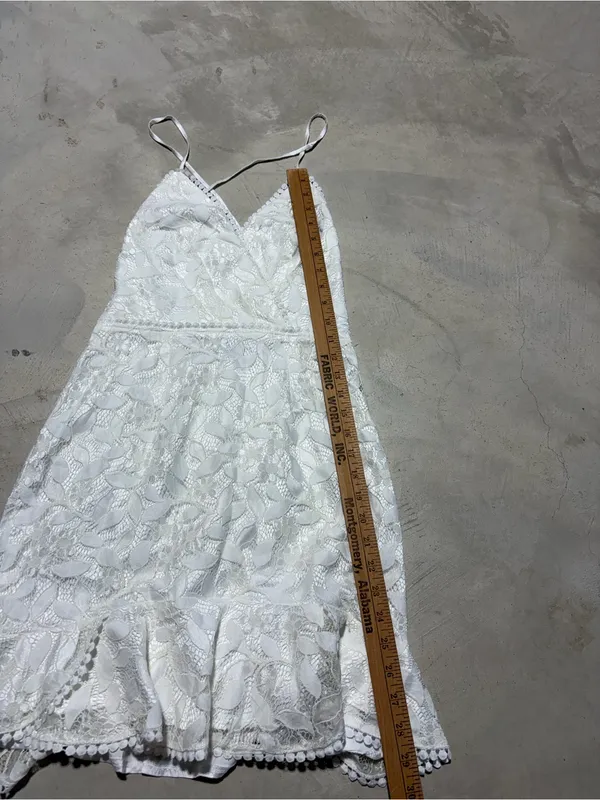 Saints + secrets White Lace Spaghetti-Strap Mini Dress medium bridal - Image 10
