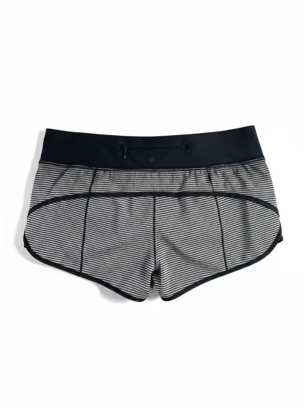 Lululemon Speed Short Black White Grid Running Shorts Women's Size 8 - Image 2