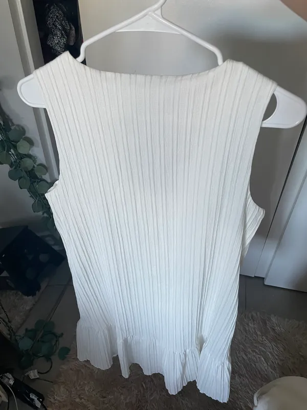 White Button Up Dress Size M - Image 6