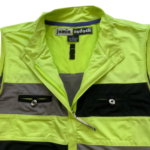 Jamie Sadock Golf Top Womens Small Sleeveless Colorblock Green Yellow Gray Black - Image 3
