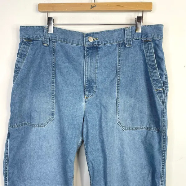 Old Navy OG Chino High Rise Utility Slouchy Ankle Denim Jeans Elastic Waist XL - Image 3