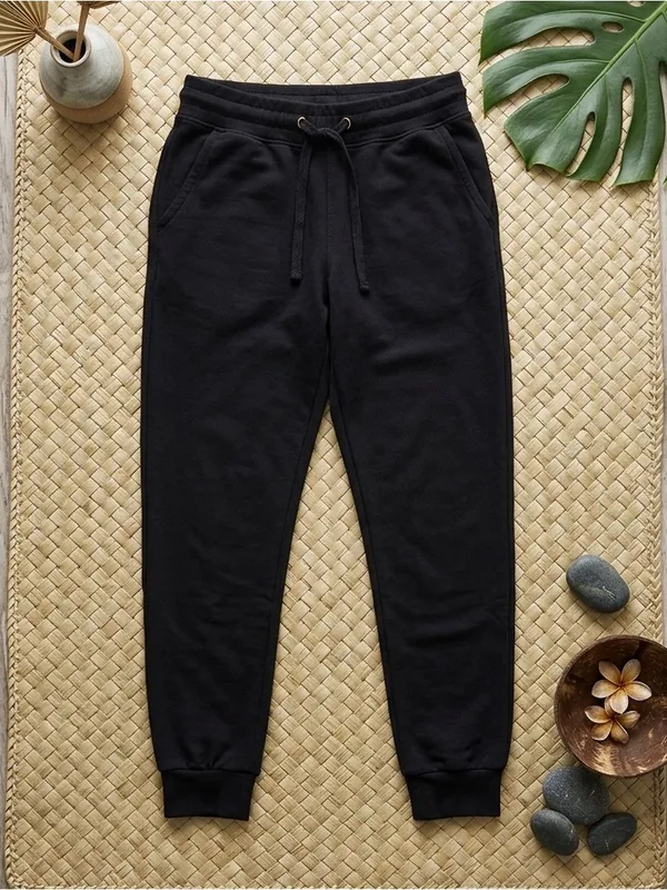 COTTON ON Women’s Classic Fleece Jogger Sweatpants Black Drawstring Pockets - Image 2