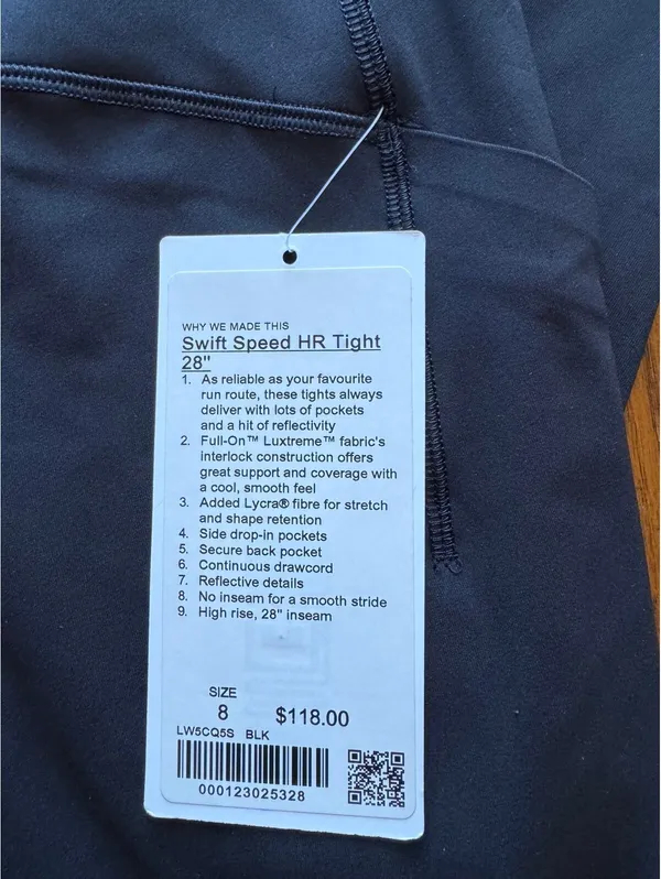 Lululemon Swift Speed With Pockets High Rise 28” Black Size 8 NWT - Image 4