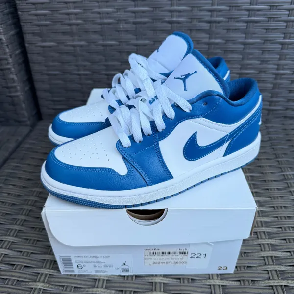 Nike Air Jordan 1 Low Dark Marina Blue White Womens 6.5 - Image 2