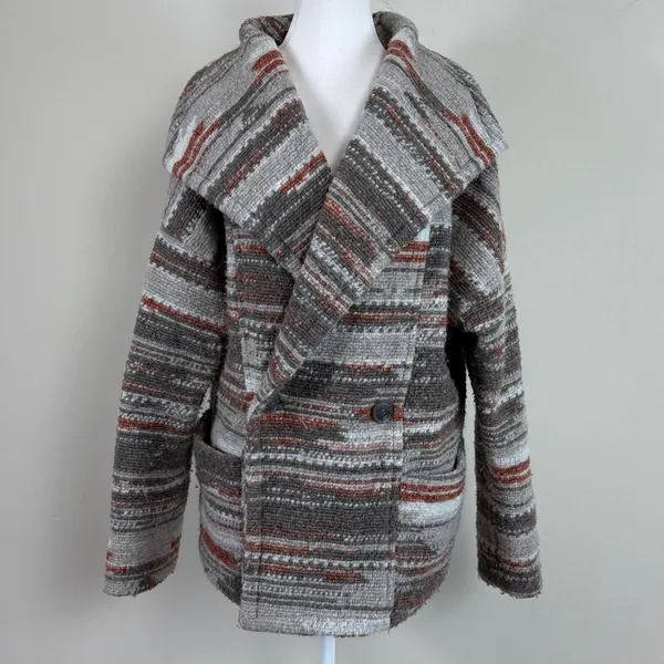 Prana Arria Wool‎ Blend Marble Chunky Knit Collared Jacket Size Small - Image 2
