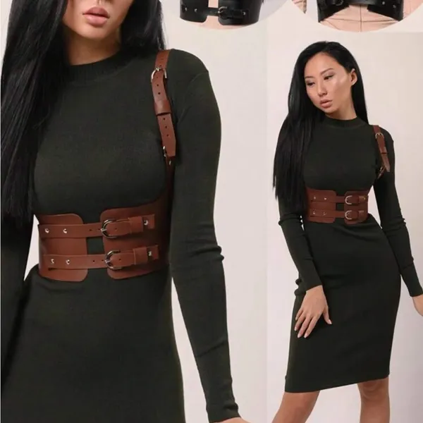 Brown Leather Harness Belt - Image 5