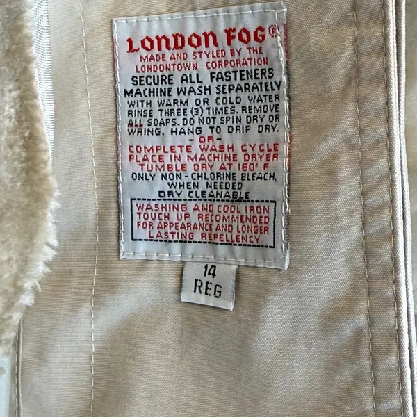 London Fog Women‎ Beige Trench Coat Barncoat Vintage Retro Cozycore Size 14 - Image 3
