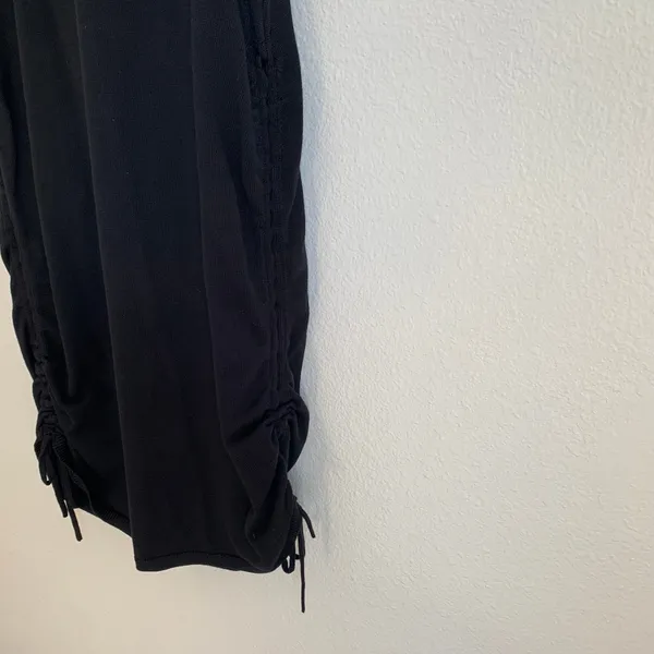 Abercrombie & Fitch‎ Black Sleeveless Ribbed Cinch Side Midi Dress - Image 4