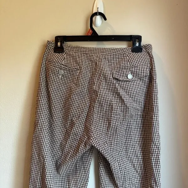 VTG Liz Claiborne Brown Gingham Pants - Image 3