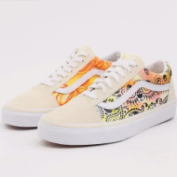 Vans Old Skool Bandana Flame Beige Orange size 8.5 - Image 2