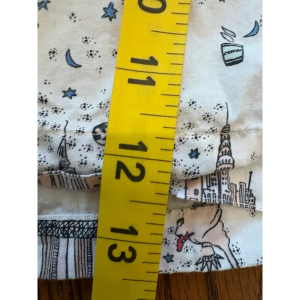 Gap Pajama Shorts Women Large White NYC Skyline Brooklyn Bridge Sleepwear - Image 2