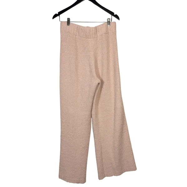 SKIMS Cozy Knit Wide Leg Lounge Pants Beige L XL Fuzzy Cozy‎ Comfortable Winter - Image 3