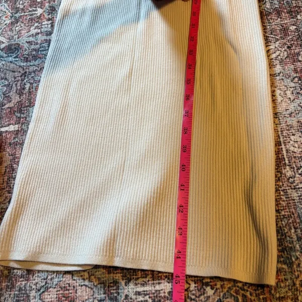 Aritzia Babaton‎ Cream Midi Dress Mock Neck Cut Out Open Back Large - Image 10