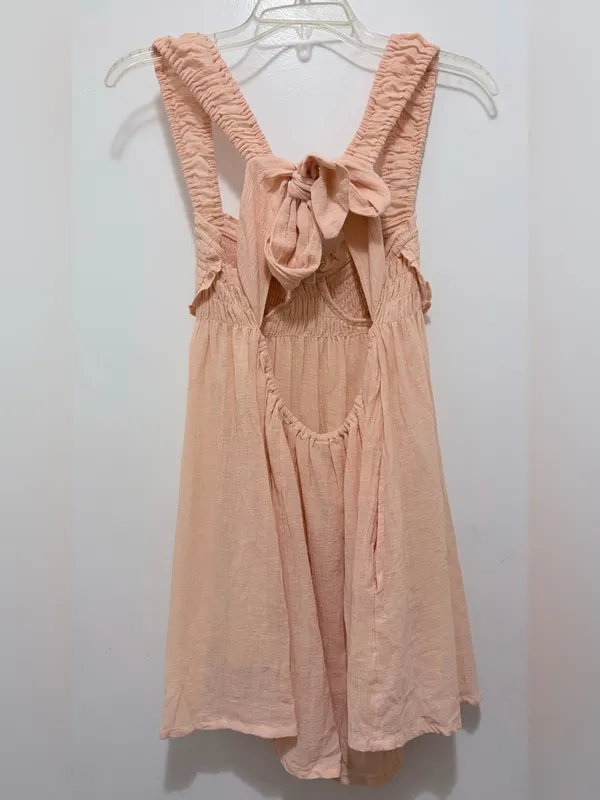 Free People Blissful Breeze Linen-Blend Mini Dress Small - Image 5