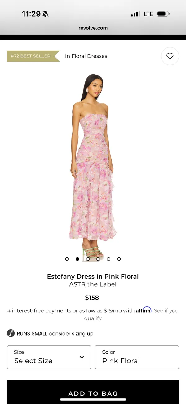 Revolve Pink Floral Dress - Image 3