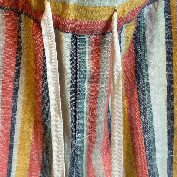 Caslon Nordstrom Rack Linen Shorts Size L Rainbow Stripe New NWT Drawstring - Image 2