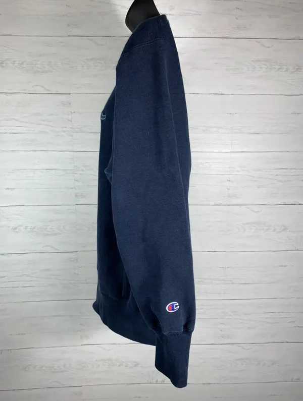 Vintage Champion Reverse Weave Sweatshirt Crewneck Large Blue Embroidered Women - Image 3