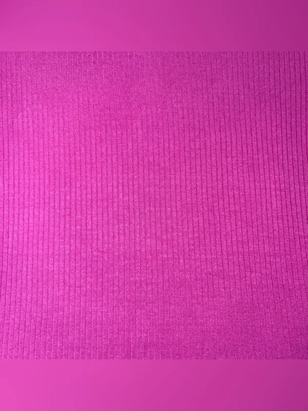 Bozzolo Ribbed Crewneck Short Sleeve Top in Bright Pink - Image 8