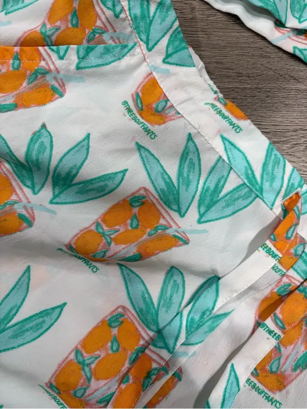 Bouffants and Broken Hearts Tropical Cocktail Pajama Set Size M - Image 3