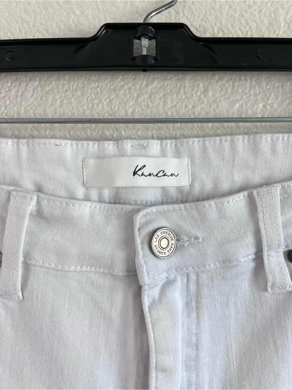 KanCan Women's White Bootcut High Rise‎ Denim Pants Stretch 5 Pocket Zipper fly - Image 2