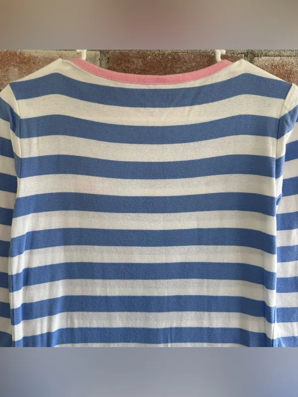 Ralph Lauren Striped Dress Embroidered Logo Women’s Small Blue White Preppy - Image 7