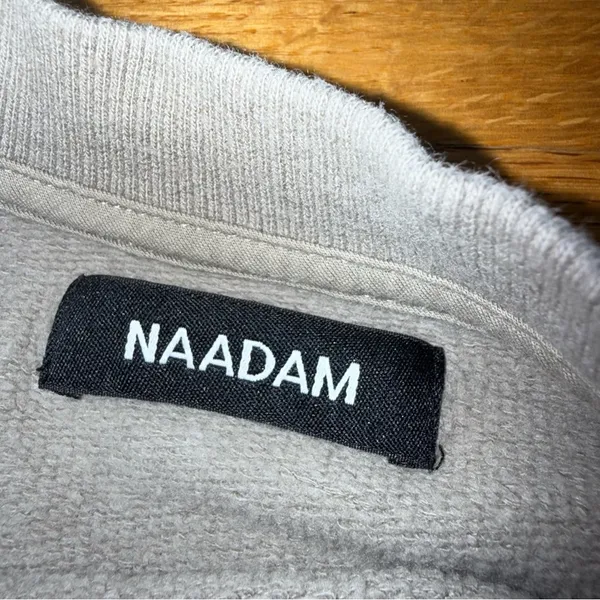 NAADAM Crop‎ Crewneck Sweatshirt Tan Cotton Cashmere XS - Image 3