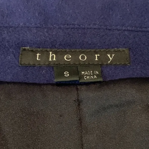Theory Coat Blue 100 Virgin Wool 5 Button Size S Classic Preppy Winter Coat - Image 4