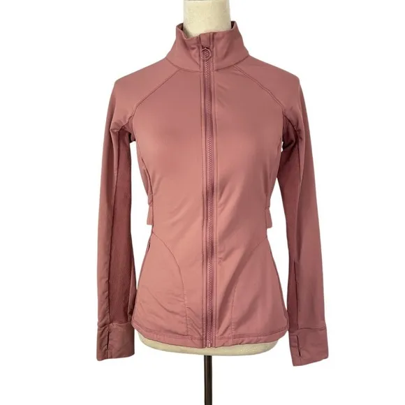 Fabletics Rosalia‎ Performance Full Zip Athletic Thumbholes Mauve Pink Small - Image 3