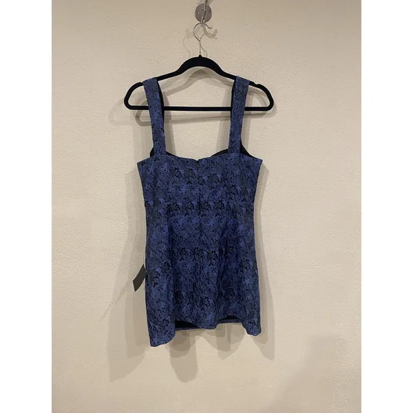 Lulus Jacquard Dress Womens Large Blue Lace Floral Sweetheart Party - Image 5