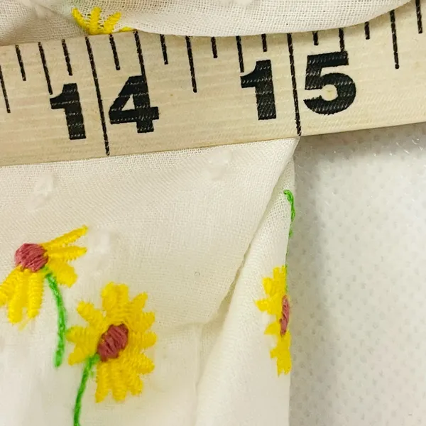 For Love & Lemons Womens Swedish Dot Embroidered Cottagecore‎ Sunflower Dress - Image 4
